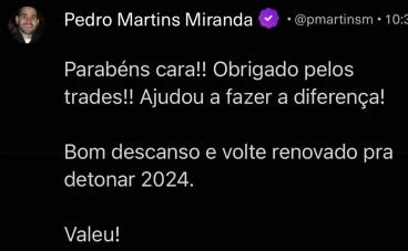 Depoimento de aluno do Tiago Oliveira, super satisfeito com seu aprendizados e seus resultados.