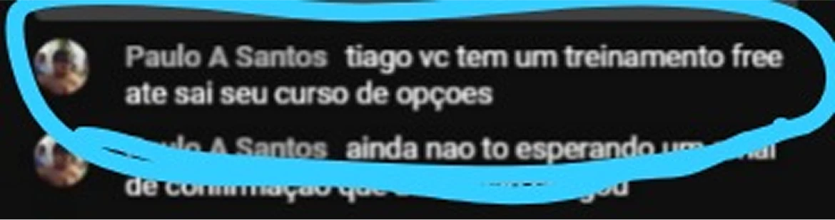 Depoimento de um aluno do Tiago Oliveira muito satisfeito com os ensinamentos aprendidos.