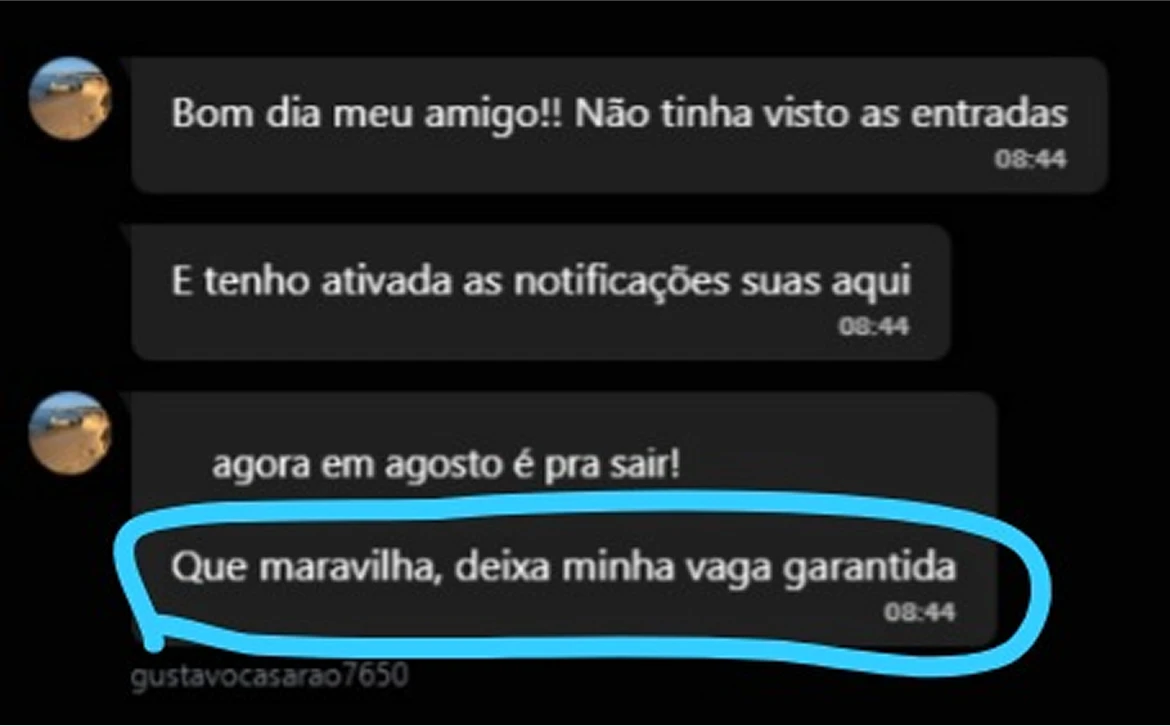 Depoimento de um aluno do Tiago Oliveira muito satisfeito com os ensinamentos aprendidos.