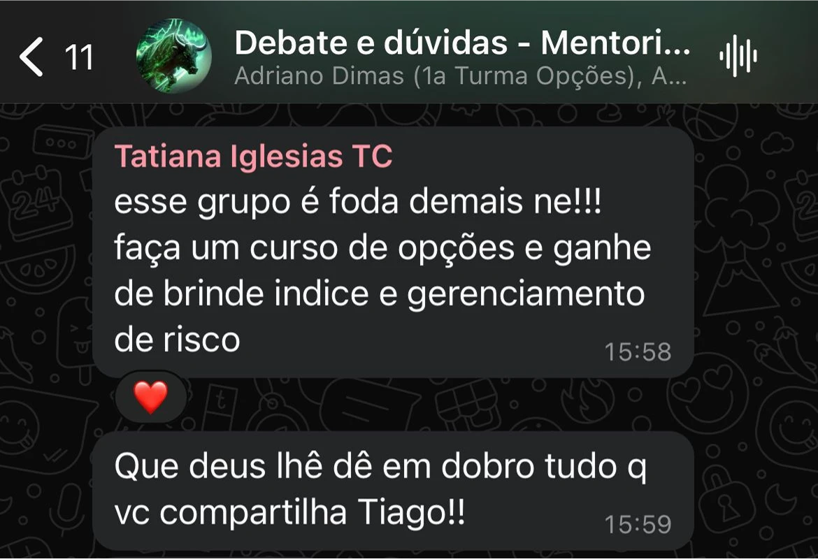 Depoimento de um aluno do Tiago Oliveira muito satisfeito com os ensinamentos aprendidos.