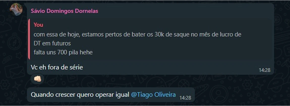 Depoimento de um aluno do Tiago Oliveira muito satisfeito com os ensinamentos aprendidos.