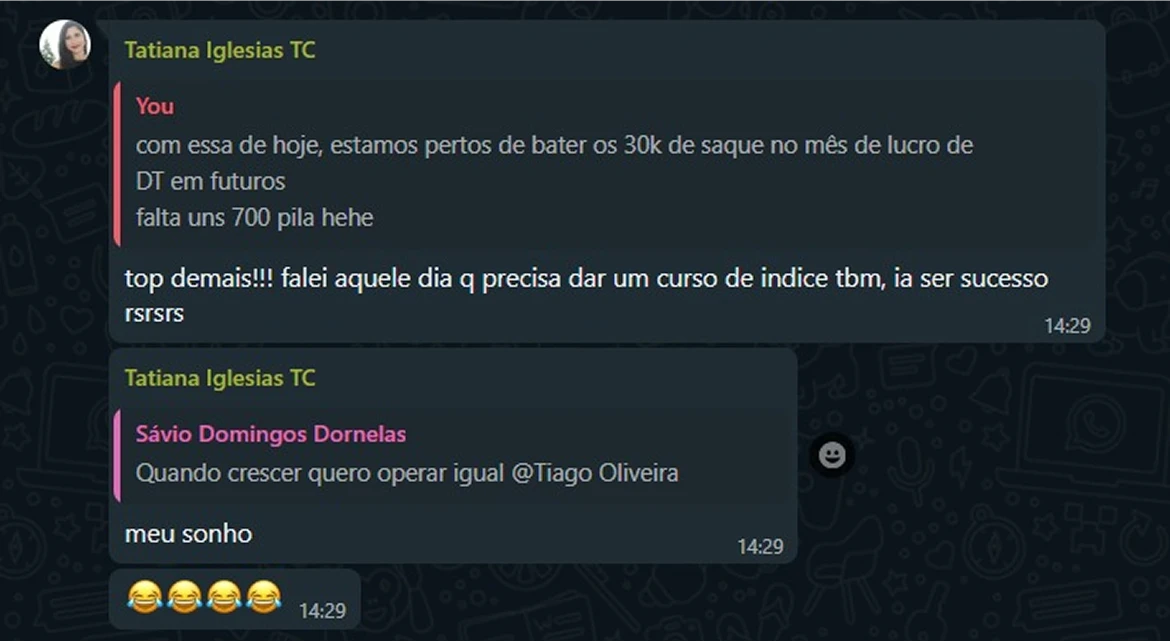 Depoimento de um aluno do Tiago Oliveira muito satisfeito com os ensinamentos aprendidos.