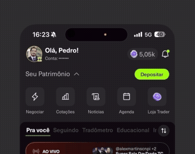Gif explicando o passo 3: Ative sua conta com depósito mínimo de R$ 100,00.