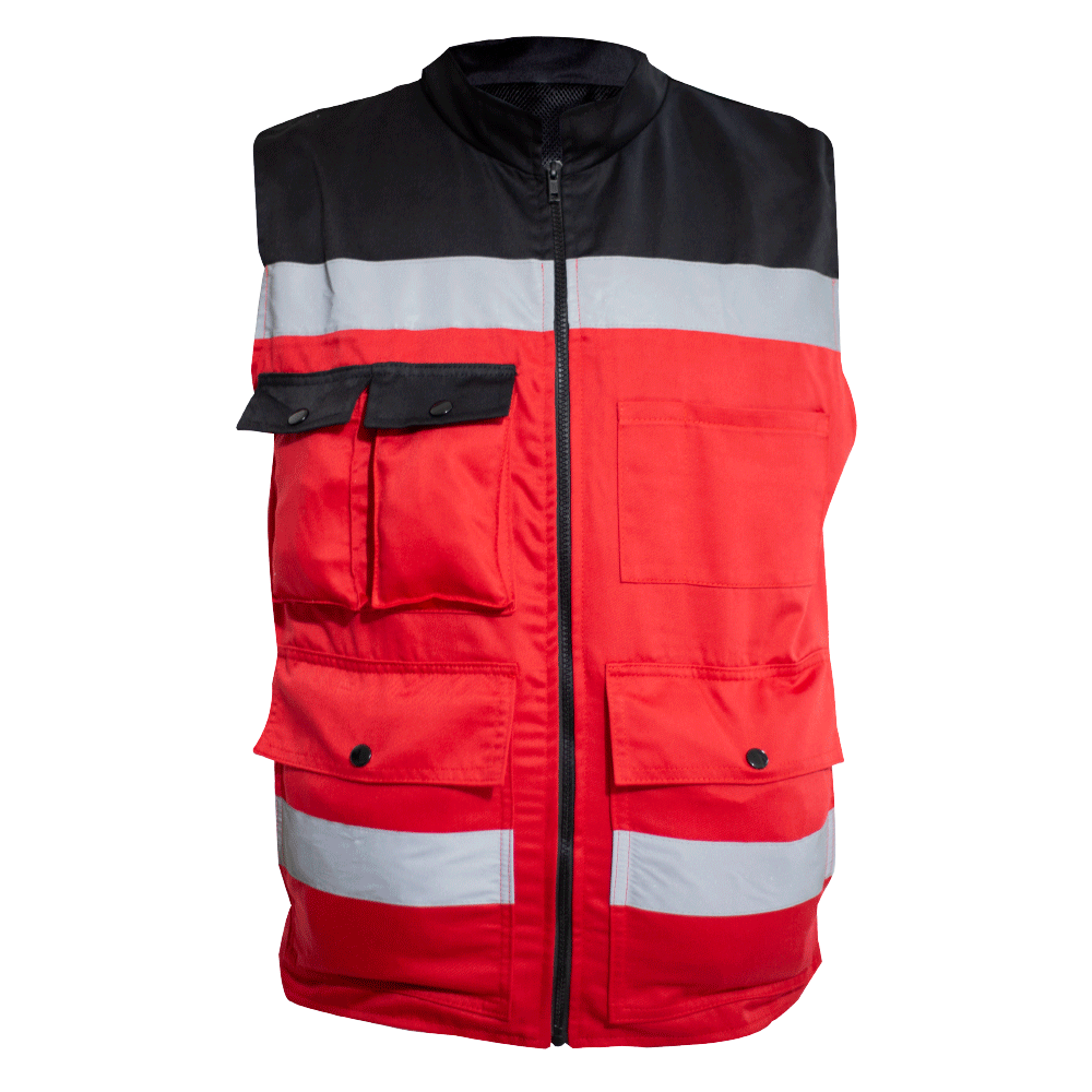 Chaleco De Seguridad Industrial Tipo Brigadista "Tron" Gluh Rojo