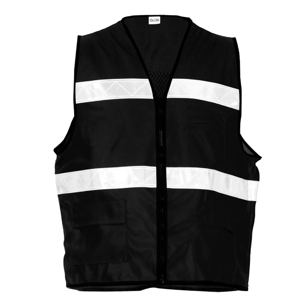 Chaleco Seguridad Reflejante de Poliéster Combinado con Malla "STRIKING" Negro