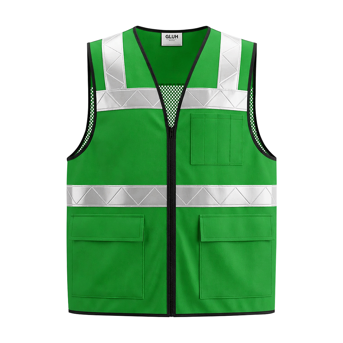 Chaleco Seguridad Reflejante de Poliéster Combinado con Malla "STRIKING" Verde