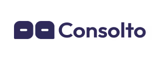 Consolto company logo with stylized letters C and O in dark blue.
