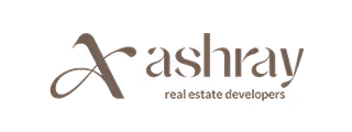 Ashray real estate developers logo with stylized letter A.