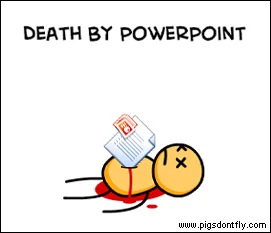 Cartoon man death because powerpoint not bing in the list of best presentation software tools