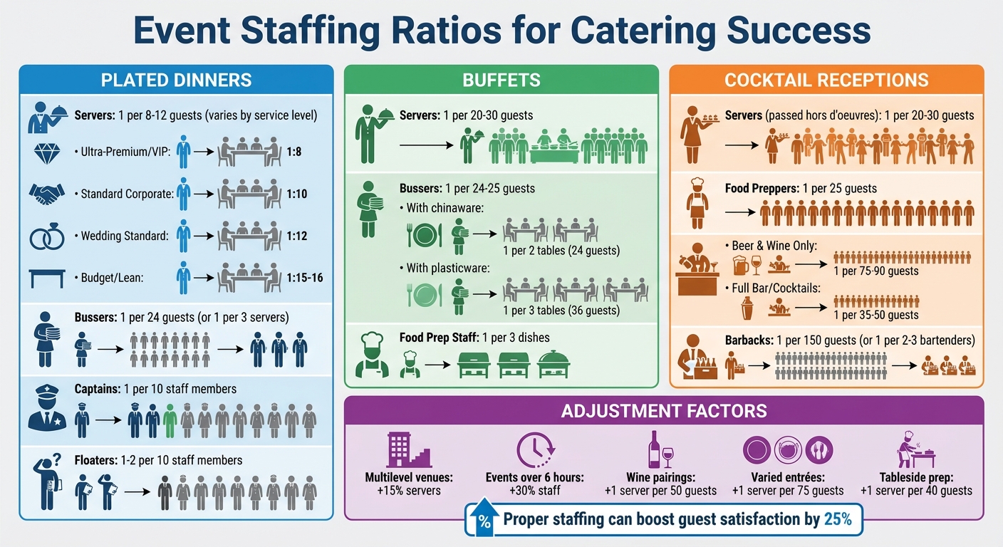 Event Staffing Ratios Guide: Servers, Bartenders, and Support Staff by Event Type