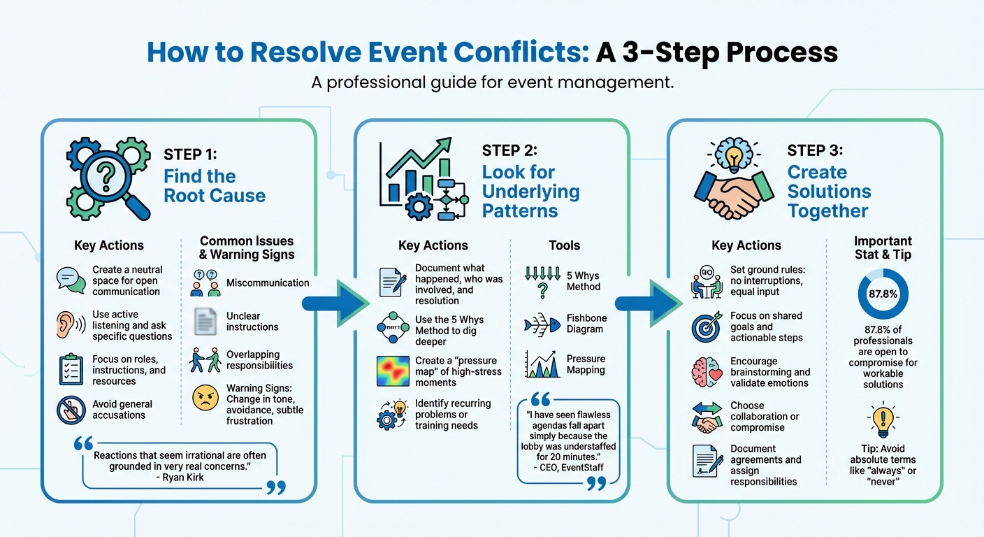 3-Step Event Conflict Resolution Process