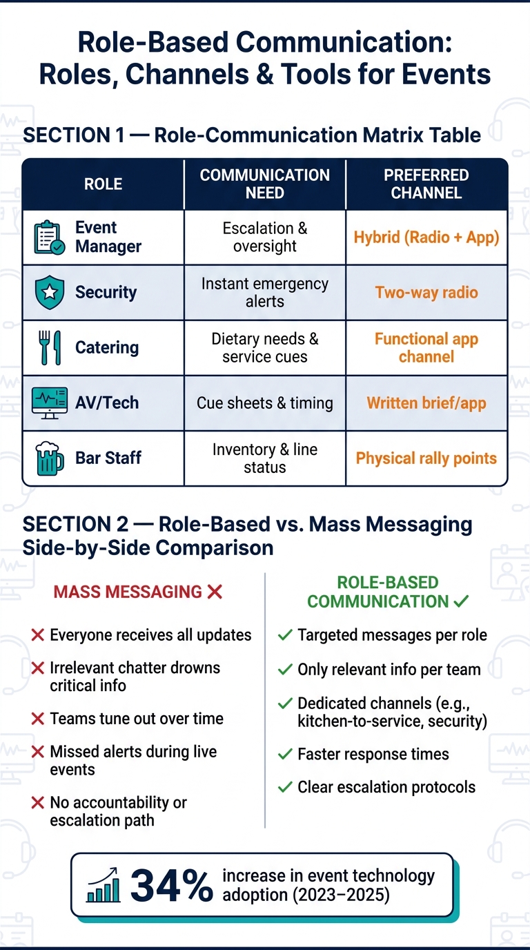 Role-Based Communication vs. Mass Messaging for Events