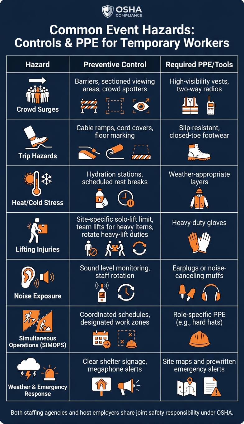 Common Event Hazards: Controls & PPE for Temporary Workers