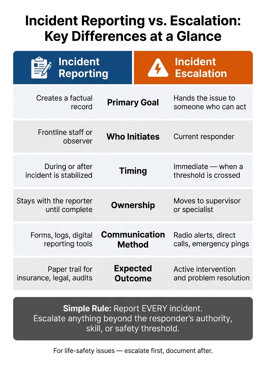 Incident Reporting vs. Escalation: Key Differences at a Glance