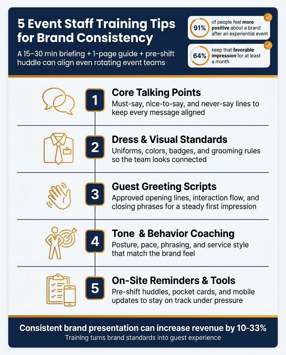 5 Event Staff Training Tips for Brand Consistency
