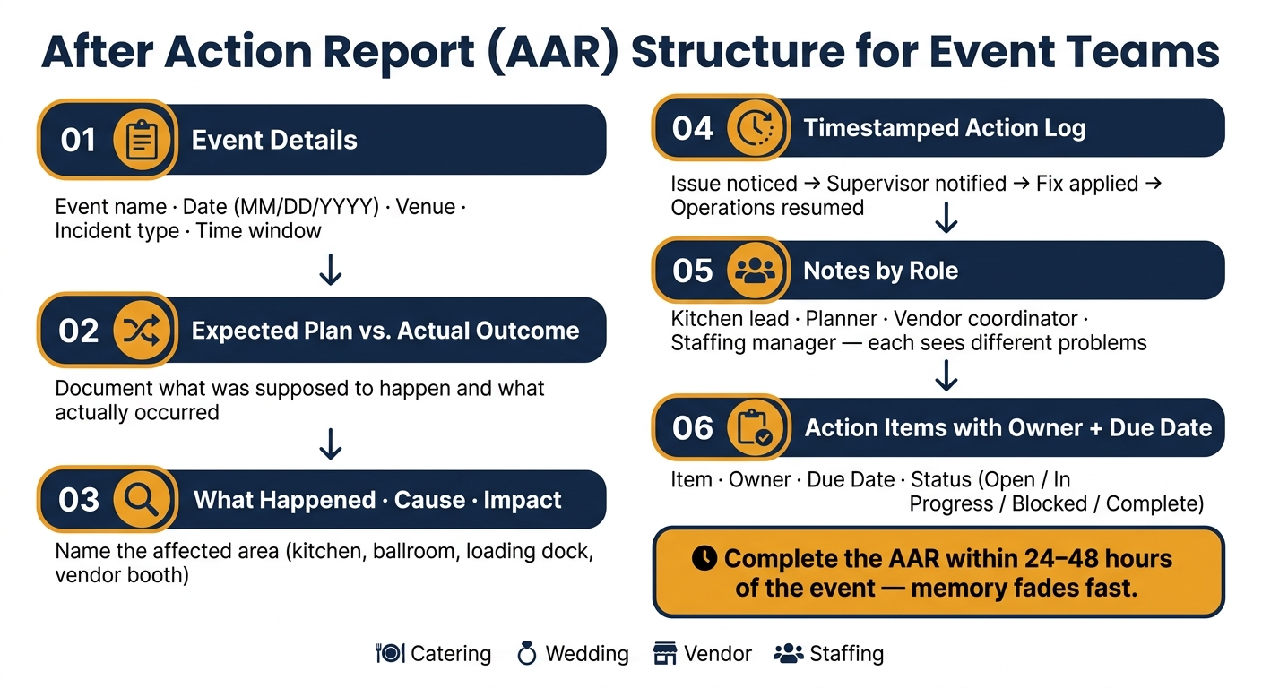 After Action Report (AAR) Structure for Event Teams