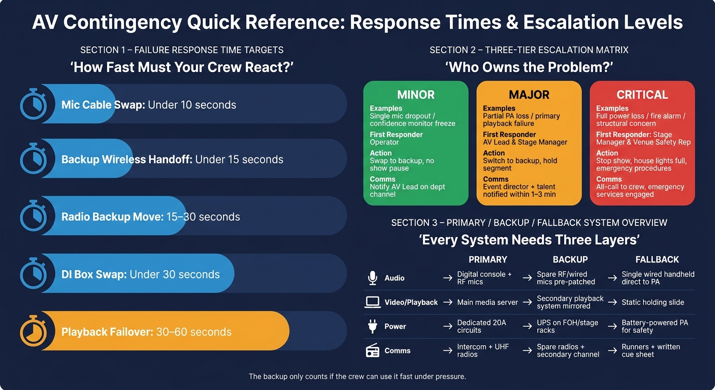 AV Contingency Response Times & Escalation Levels for Live Events