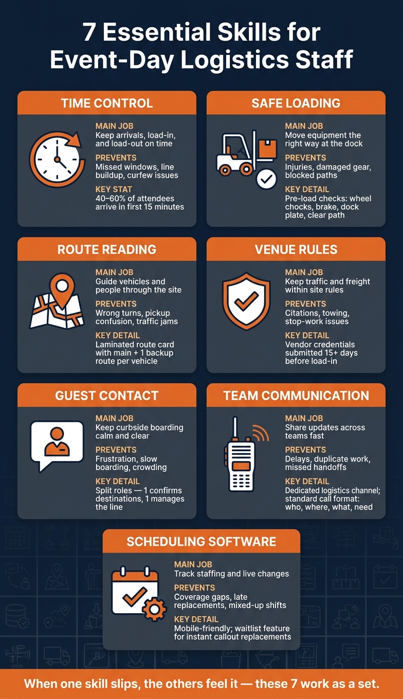 7 Essential Skills for Event-Day Logistics Staff