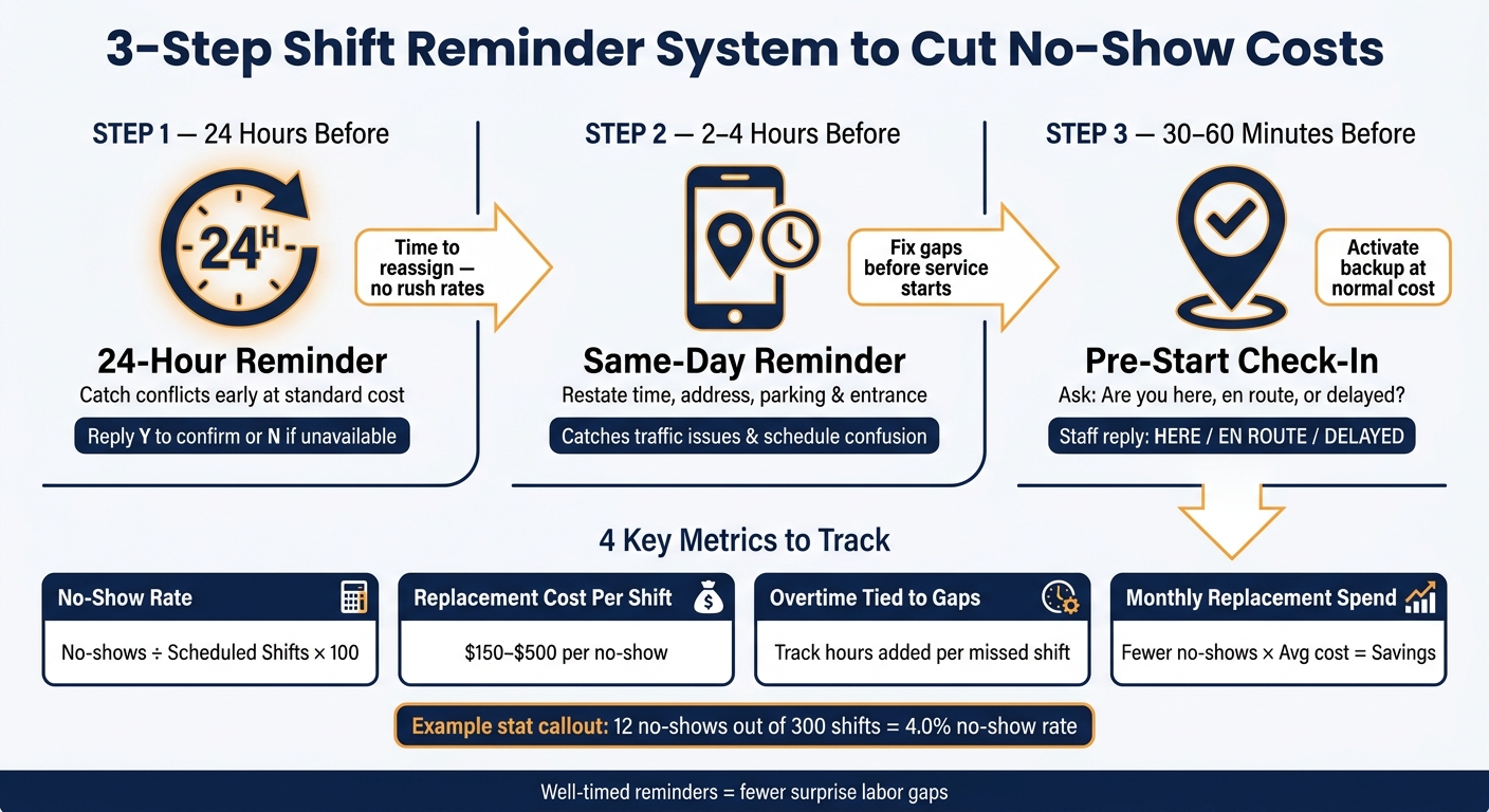 3-Step Shift Reminder System to Cut No-Show Costs