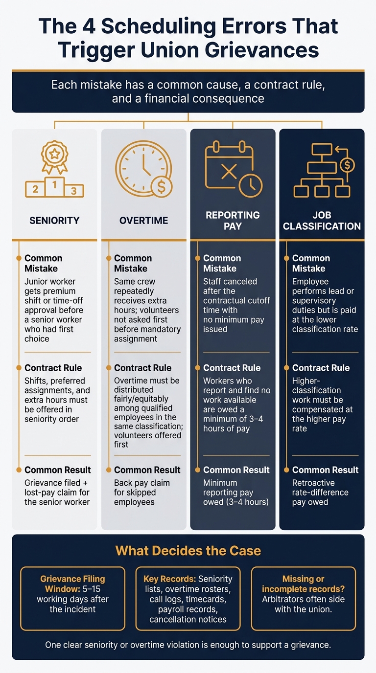 Union Grievance Triggers: Scheduling Errors, Mistakes & Remedies