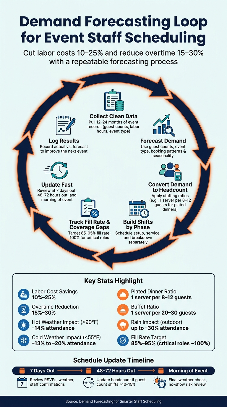 Demand Forecasting Loop for Event Staff Scheduling