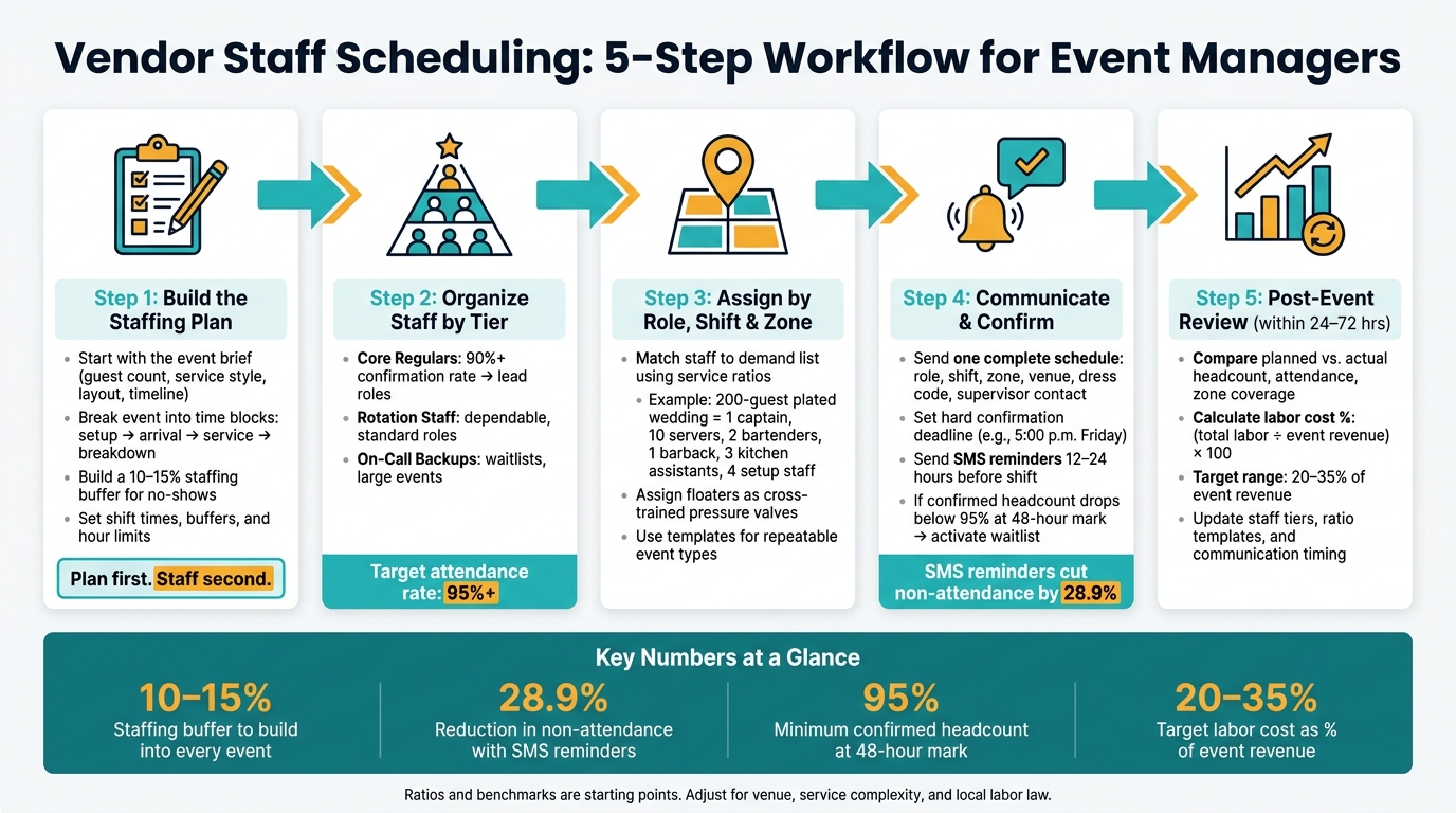 Vendor Staff Scheduling Workflow for Event Managers
