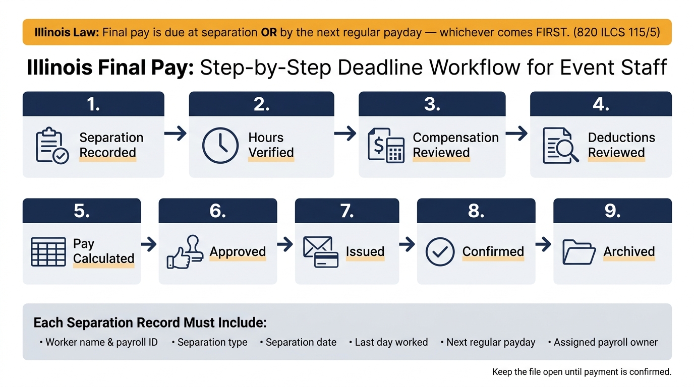 Illinois Final Pay Checklist for Event Staff