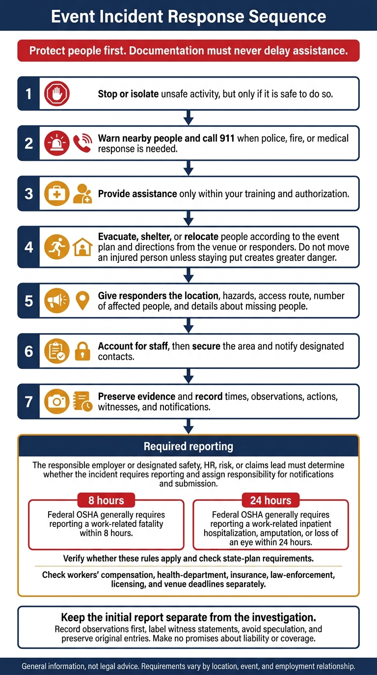 Event Safety Incident Response Steps