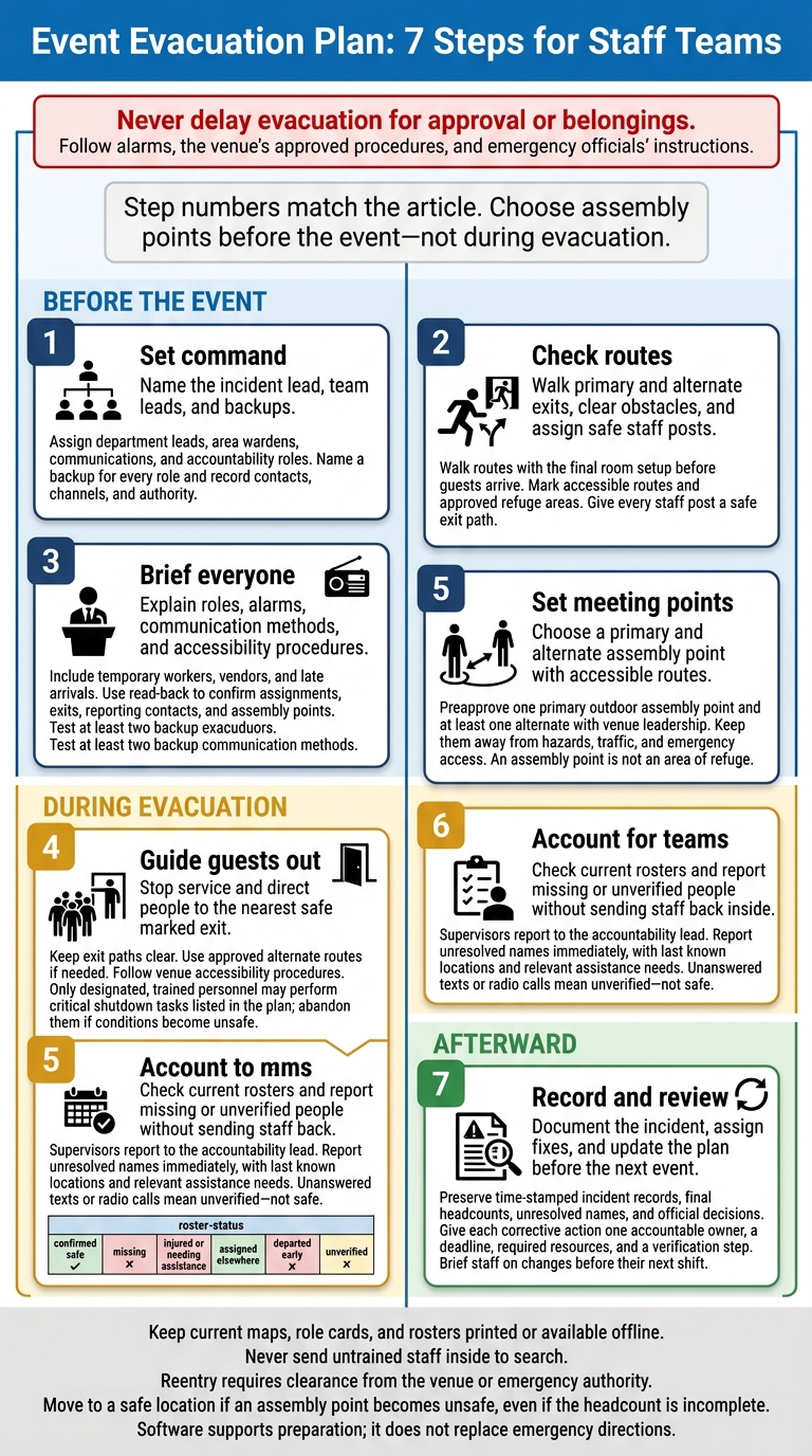 Event Evacuation Plan: 7 Steps for Staff Teams