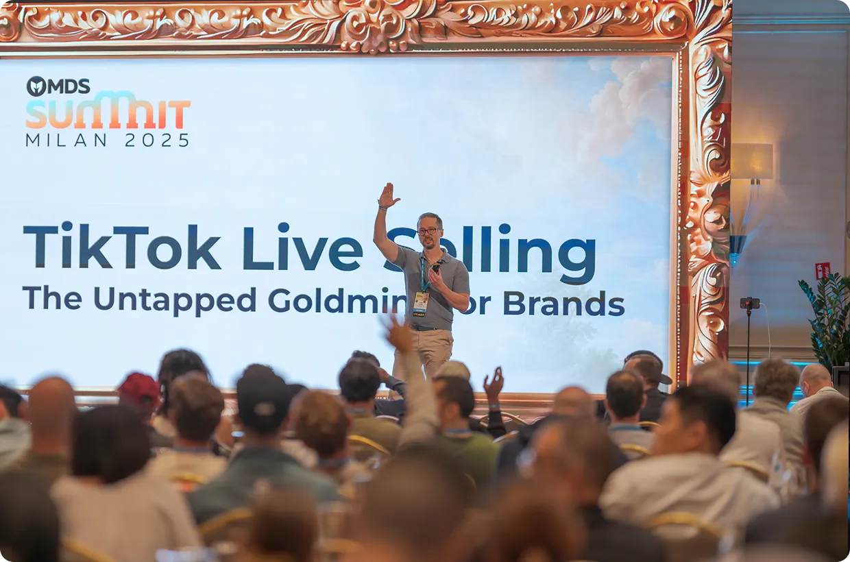 Speaker presenting "TikTok Live Selling" at MDS Summit