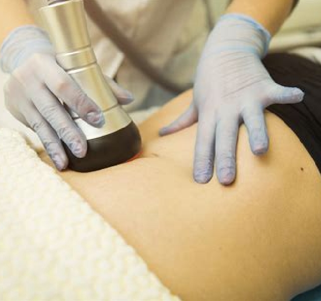 Ultrasound therapy on back.