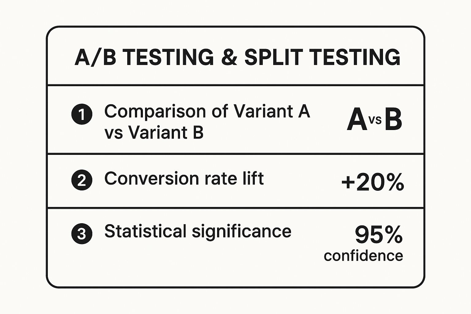 Infographic showing key data about A/B Testing & Split Testing