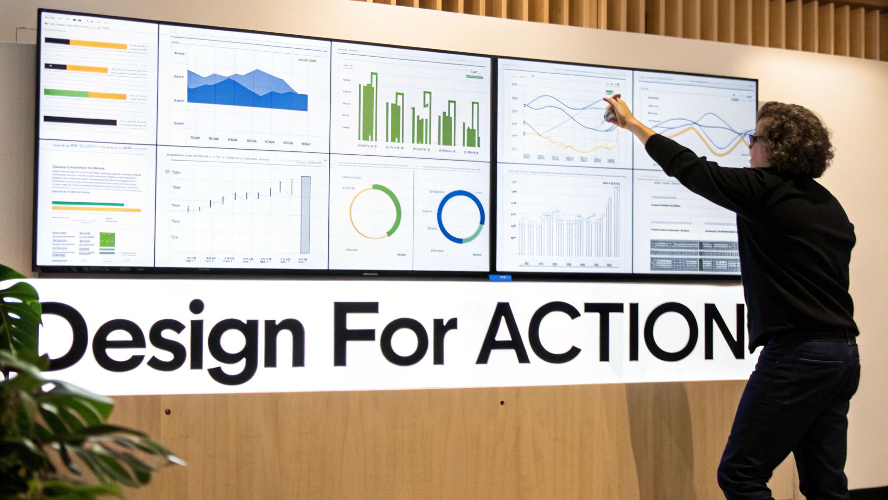 A well-designed performance metrics dashboard on a tablet showing clear charts and KPIs.