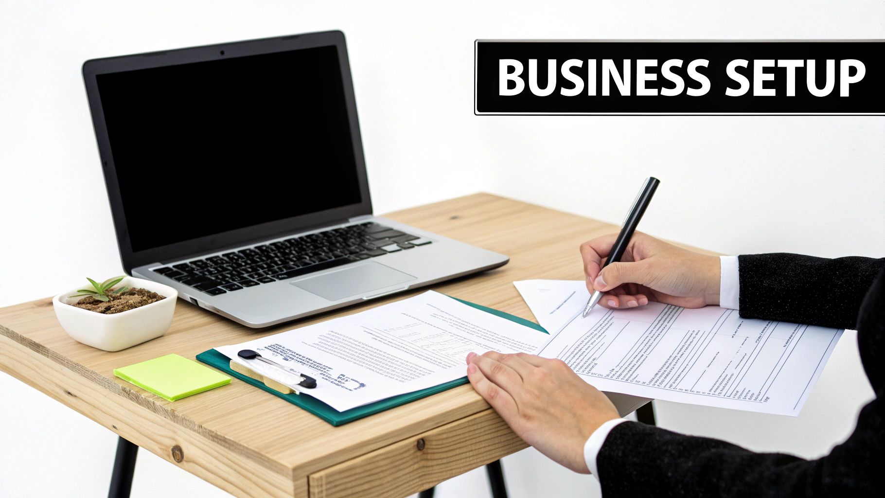 Two business professionals shaking hands in a warehouse setting, symbolizing a successful supplier partnership.