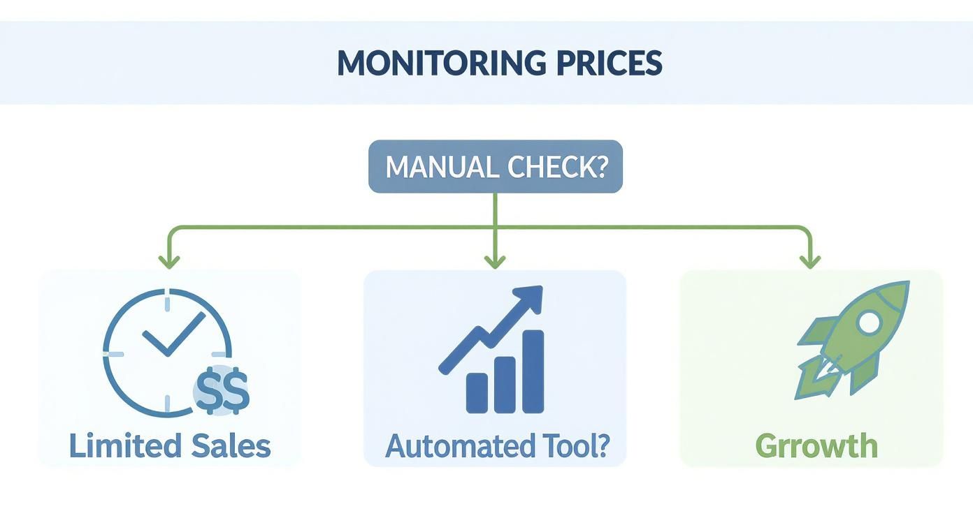 Infographic about how to monitor prices on amazon