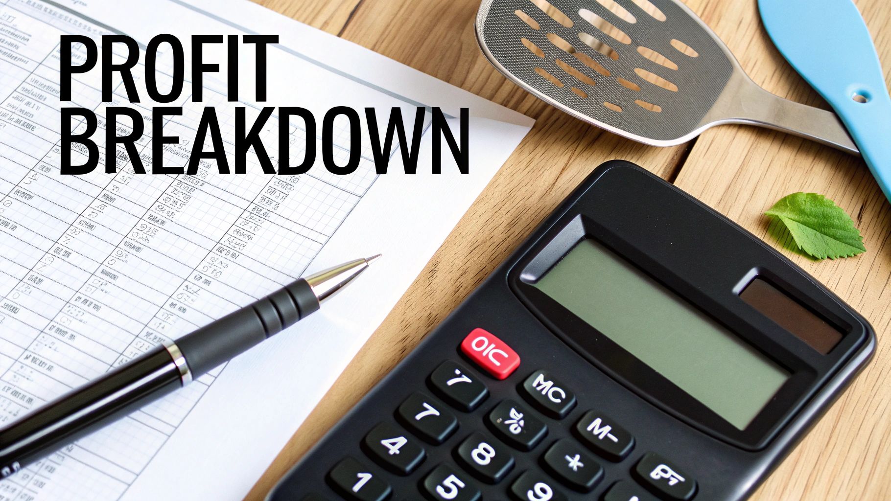 A person using a calculator to figure out Amazon selling costs