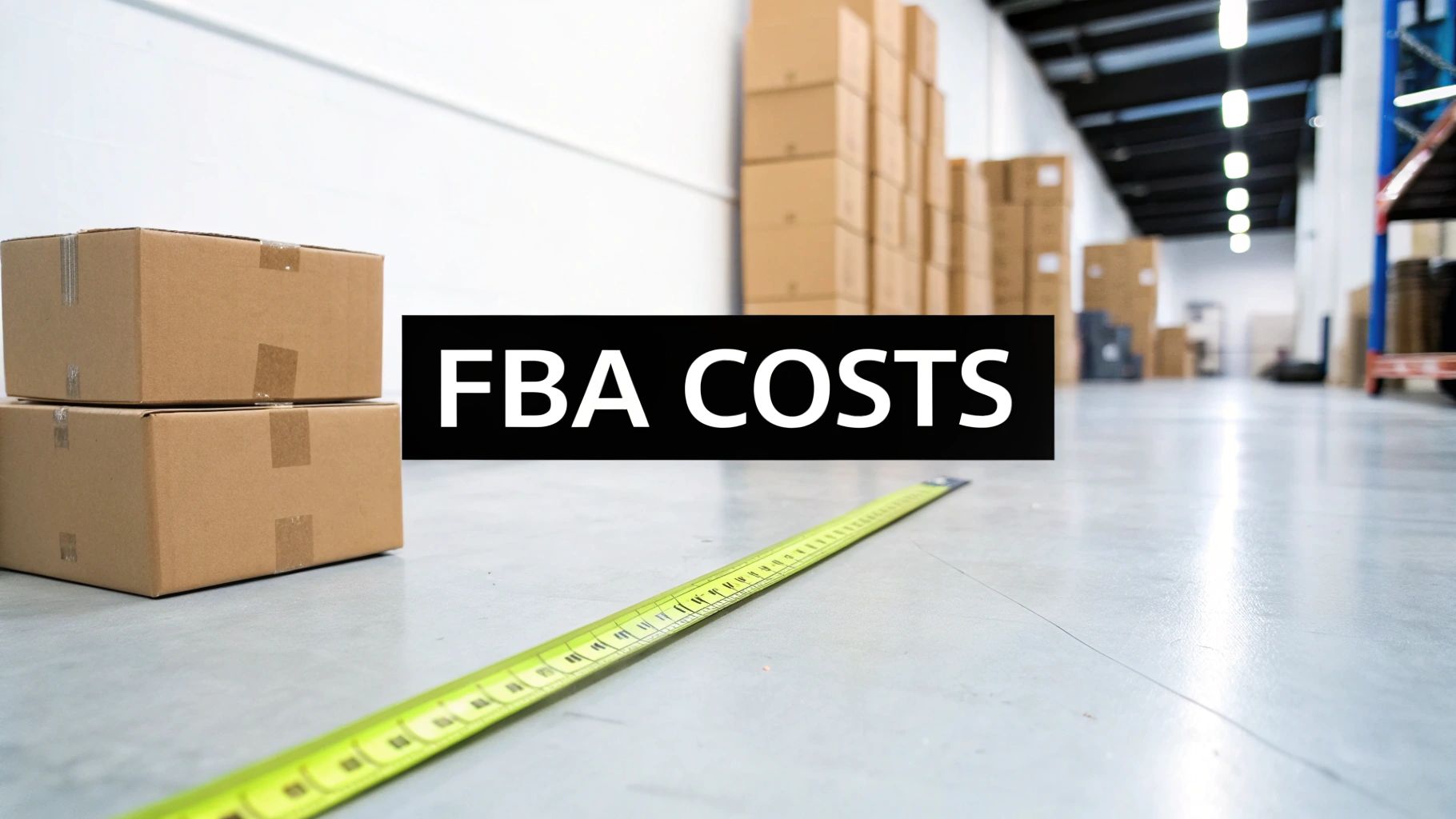 A warehouse worker scanning boxes in an Amazon fulfillment center