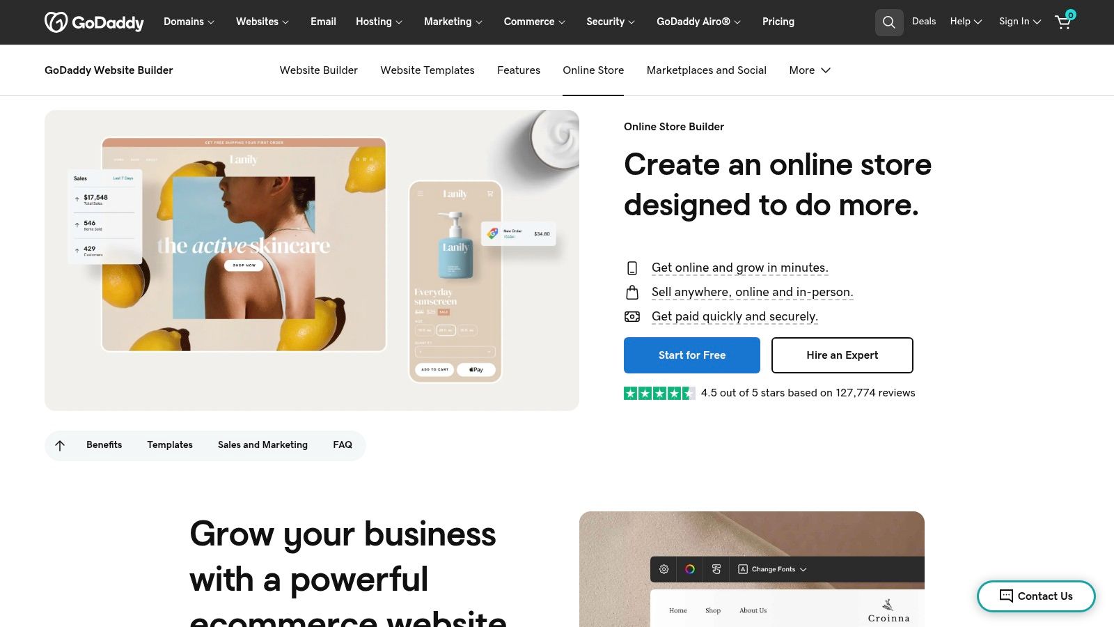 GoDaddy Online Store (Websites + Marketing Commerce)