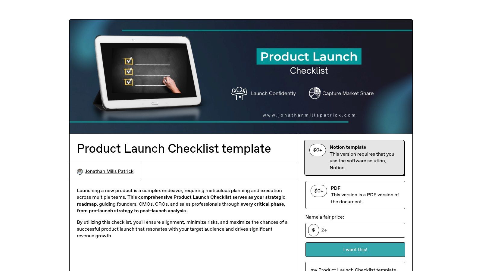 Gumroad (individual templates)