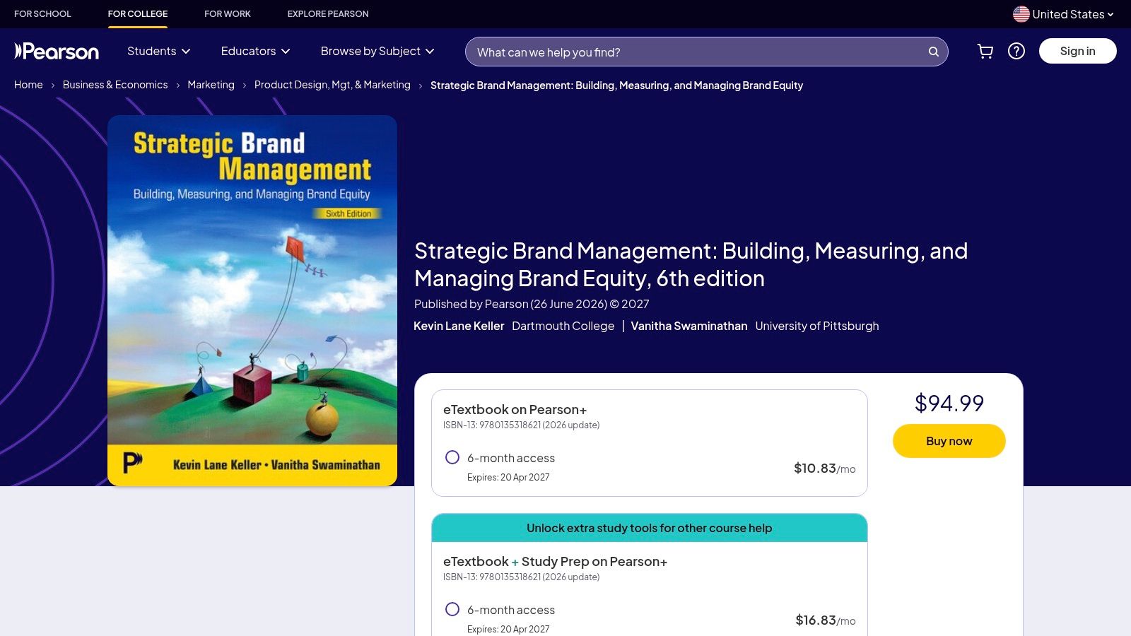 Strategic Brand Management Building, Measuring, and Managing Brand Equity by Kevin Lane Keller and Vanitha Swaminathan