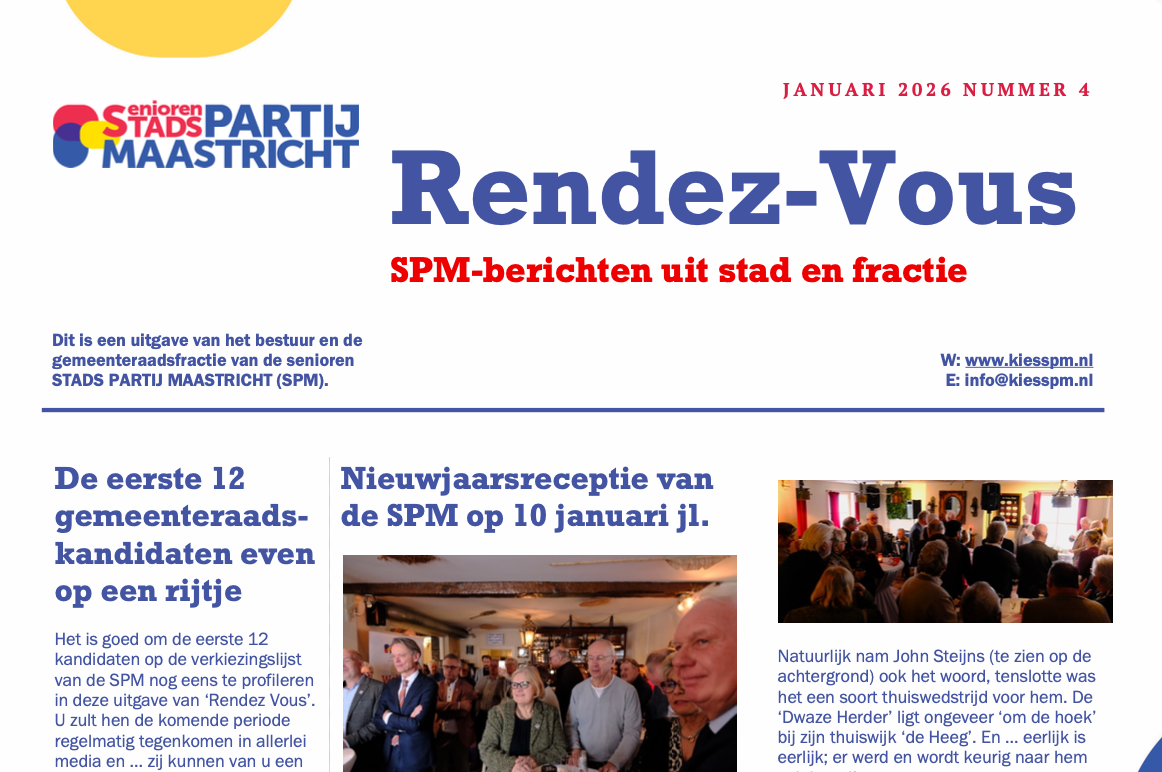 SPM presenteert januari-nieuwsbrief “Rendez-Vous”