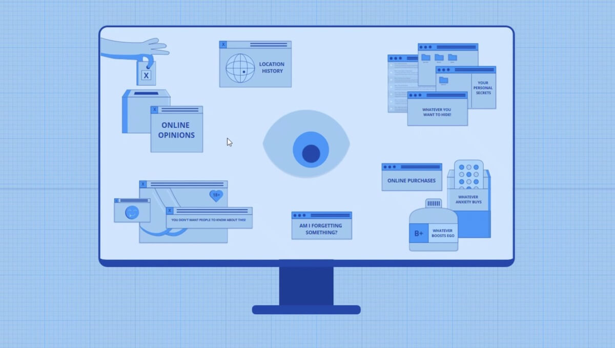 Image of desktop monitor with graphics
