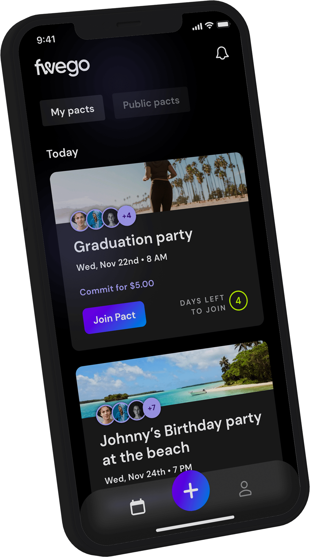 Fwego mobile app. Social Feed.