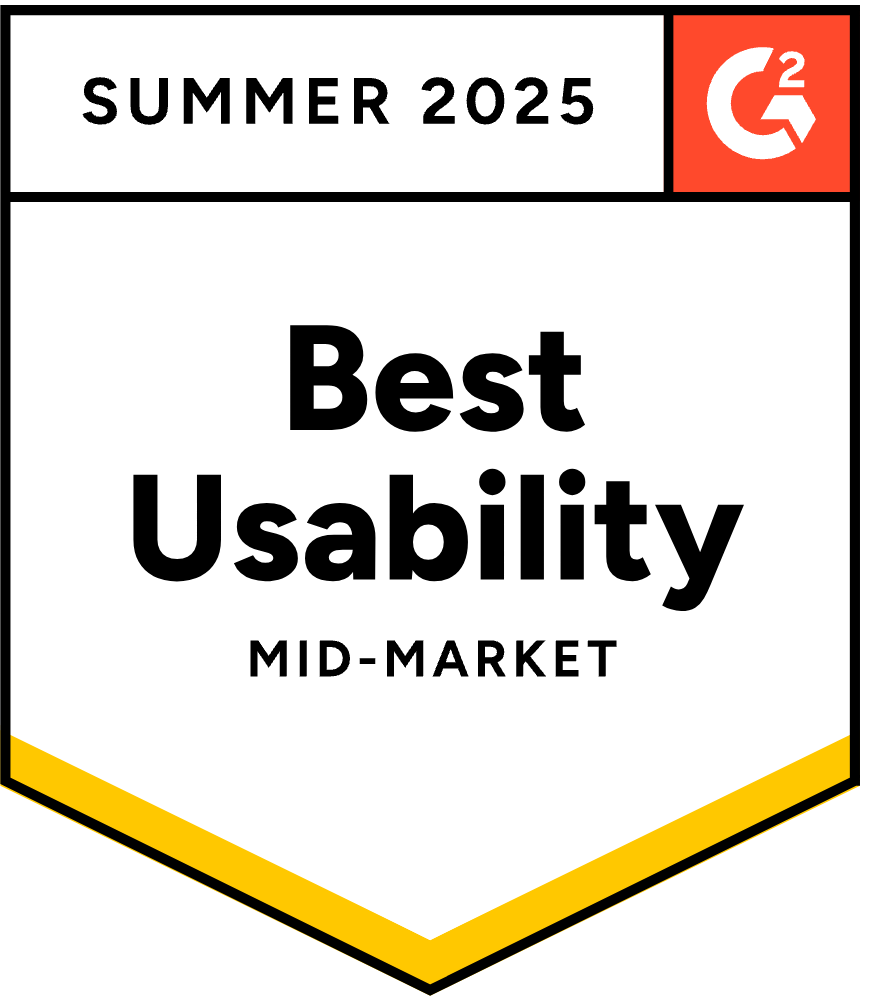 Blinq has been awarded the Best Usability badge for Summer 2025 by G2