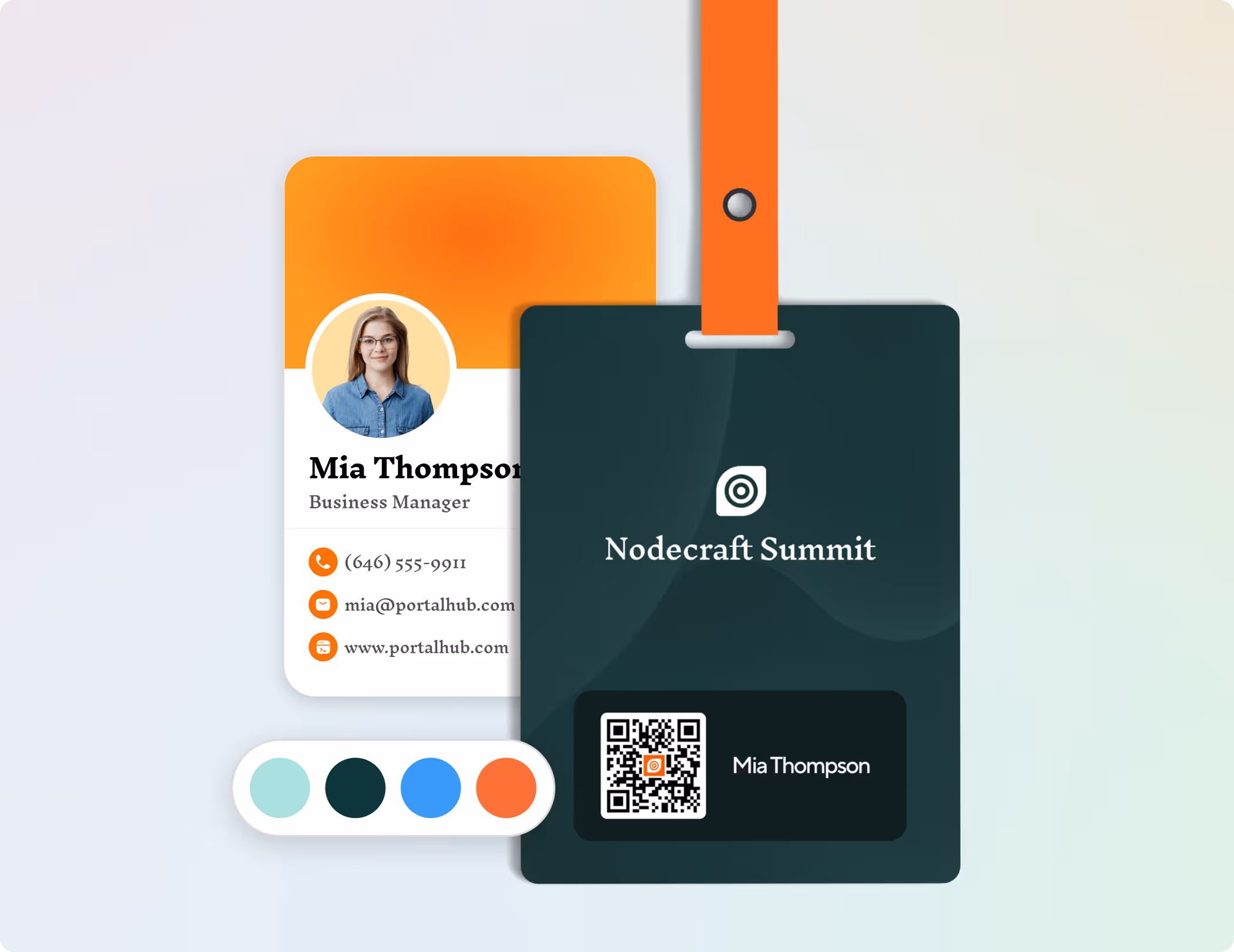 Blinq's Event Badges let's you print physical badges that link to digital business cards.