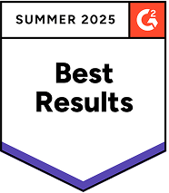 G2 badge reading Summer 2025 Best Results with G2 logo in the top right corner.