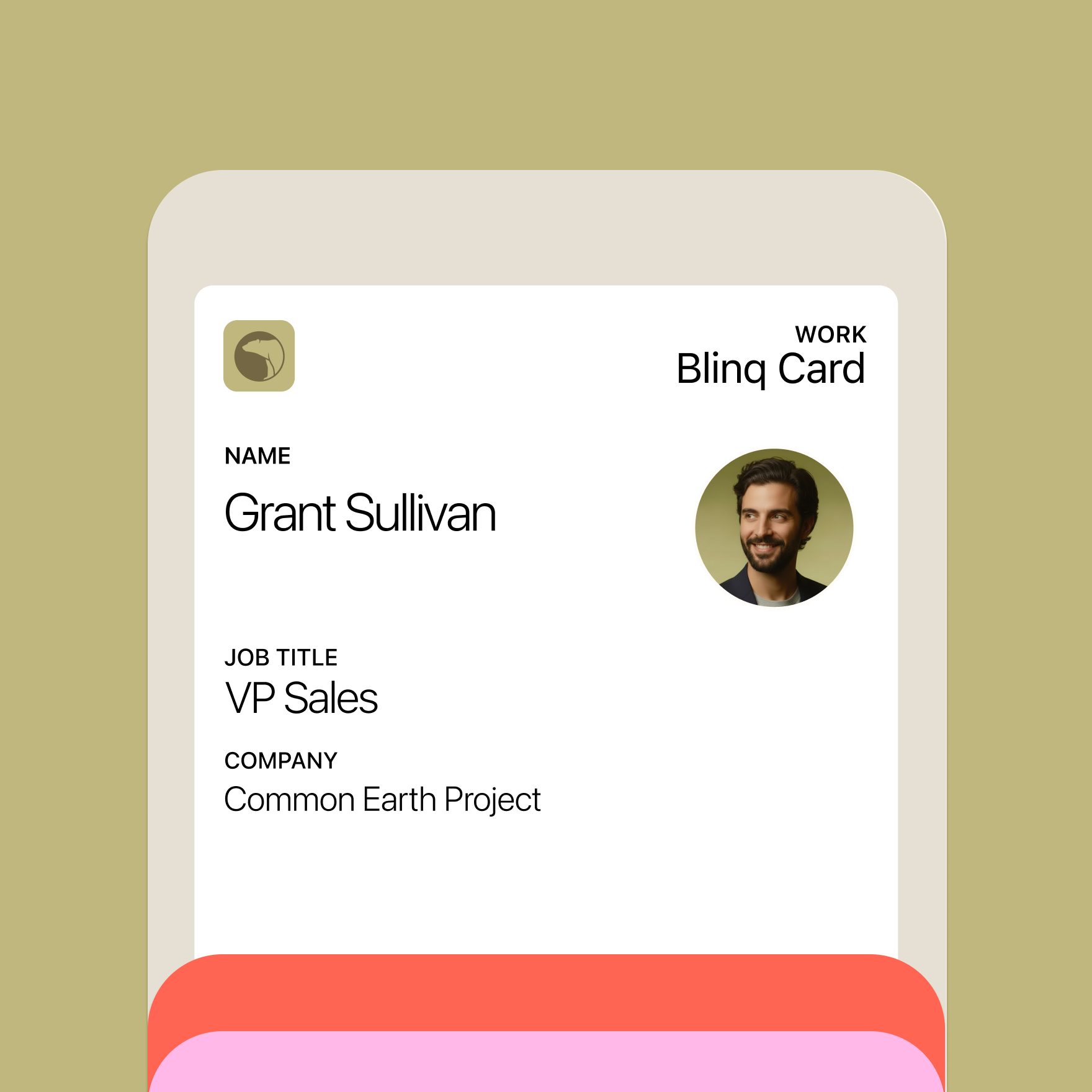 Blinq digital business card stored in Apple Wallet ready to share with one tap