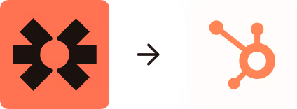 Two tech company logos side by side, left in orange on a white rounded square background, right in black on an orange rounded square background.