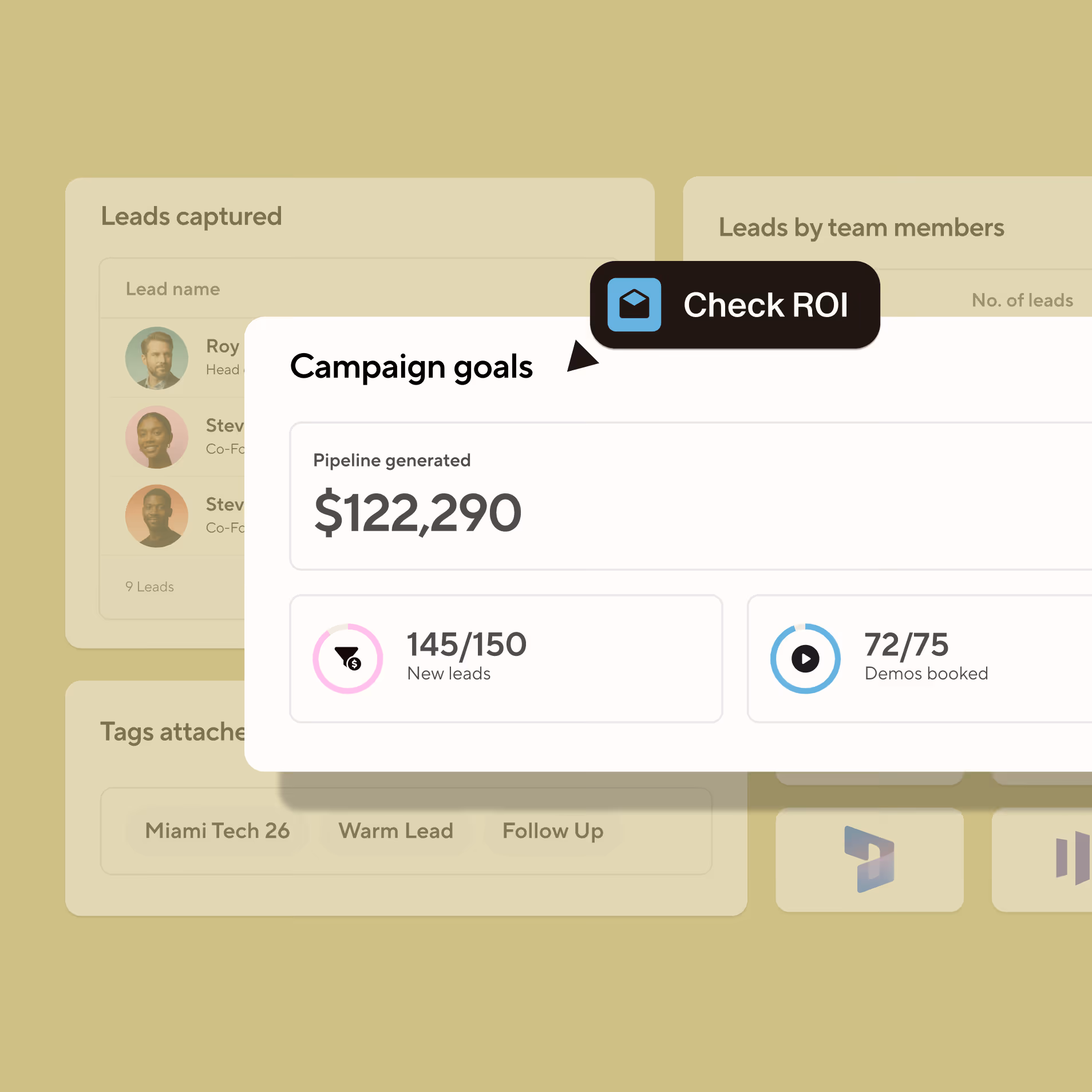 Blinq event ROI dashboard showing pipeline attribution by trade show and conference