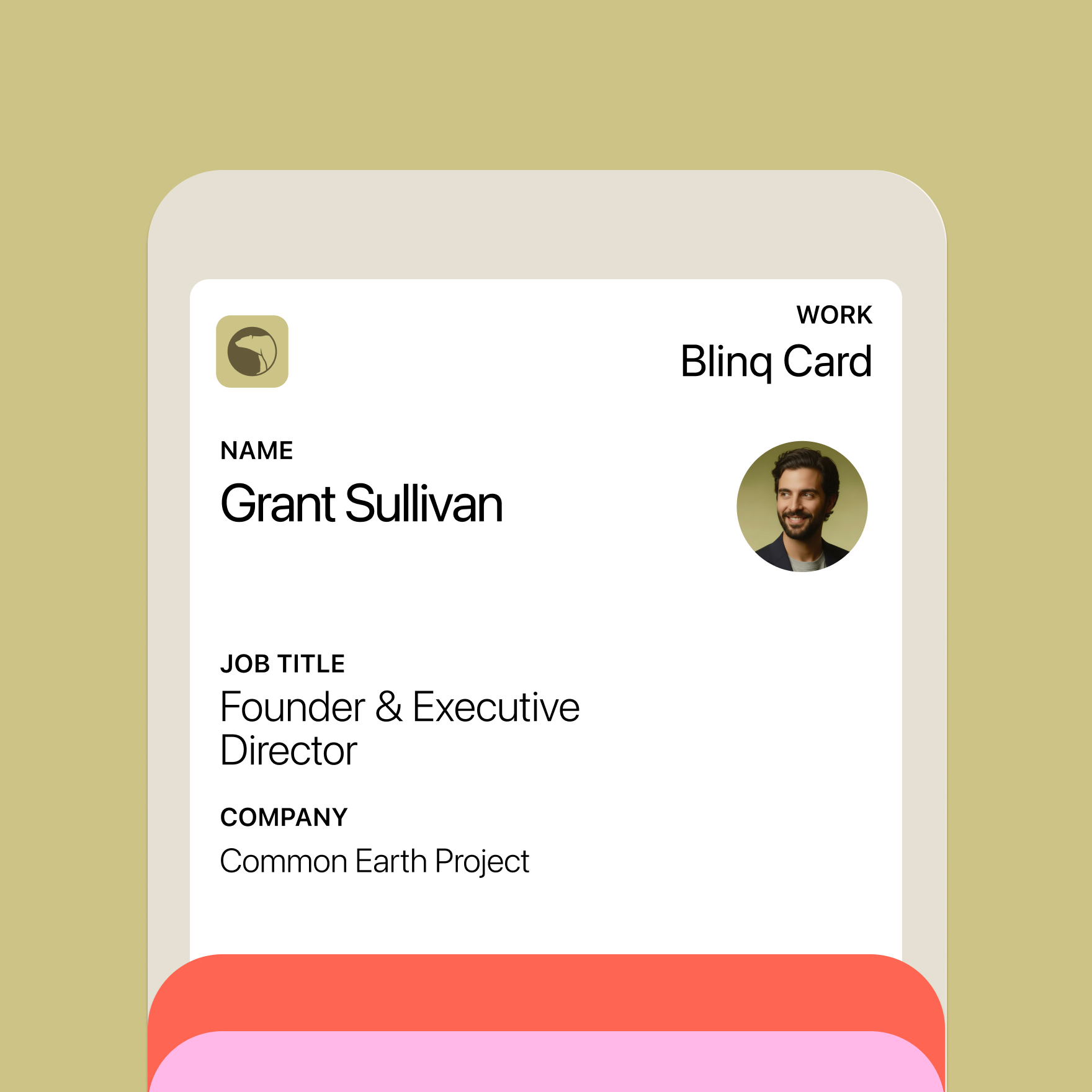 Blinq digital business card stored in Apple Wallet ready to share with one tap